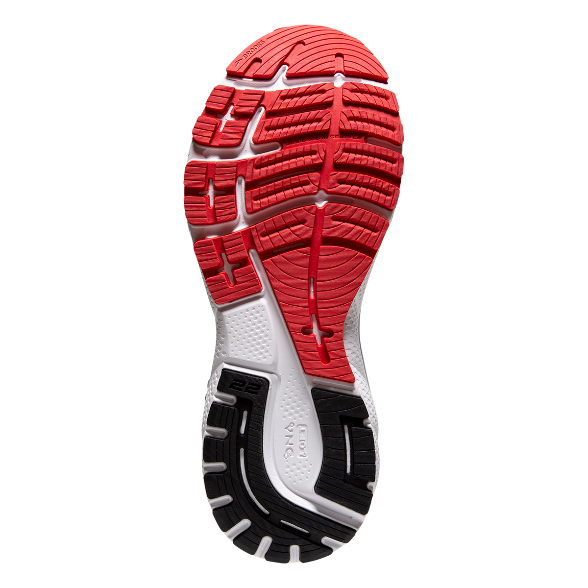 Brooks Adrenaline GTS 22 Disco — Black - Bittersweet - Limelight — Size B — Width 5 — Top View