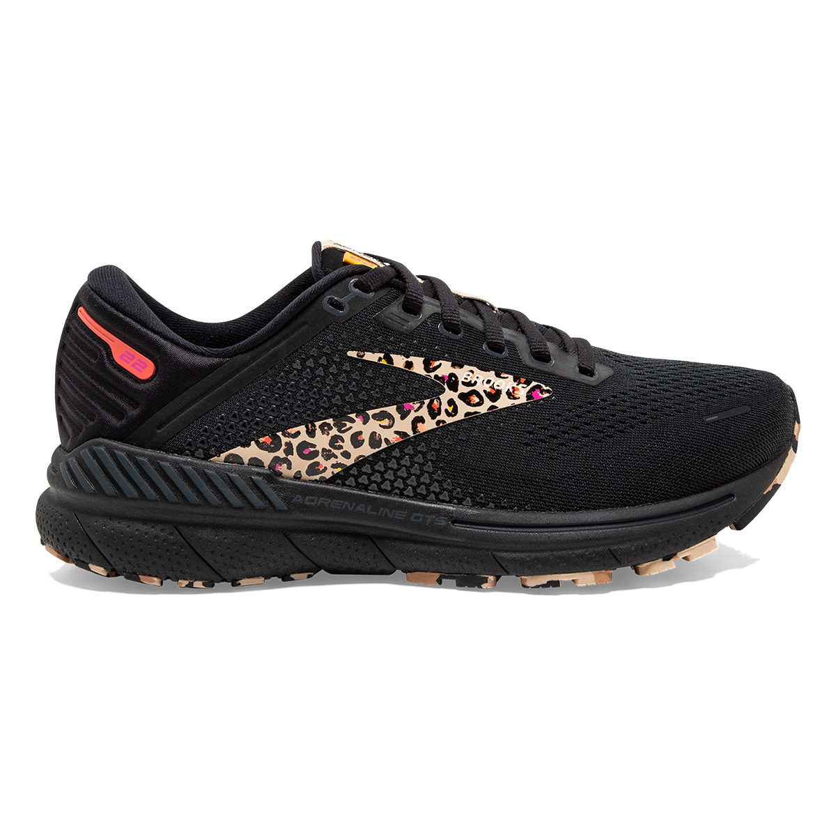 Brooks Adrenaline GTS 22 Folk Frenzy — Ginger - Black - Citrus — Size B — Width 9.5 — Front View