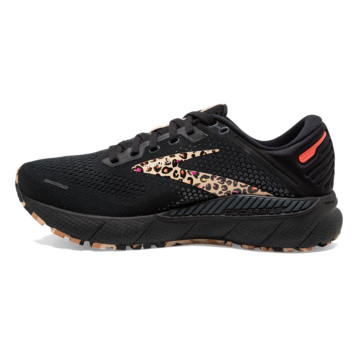 Brooks Adrenaline GTS 22 Folk Frenzy — Ginger - Black - Citrus — Size B — Width 9.5 — Side View