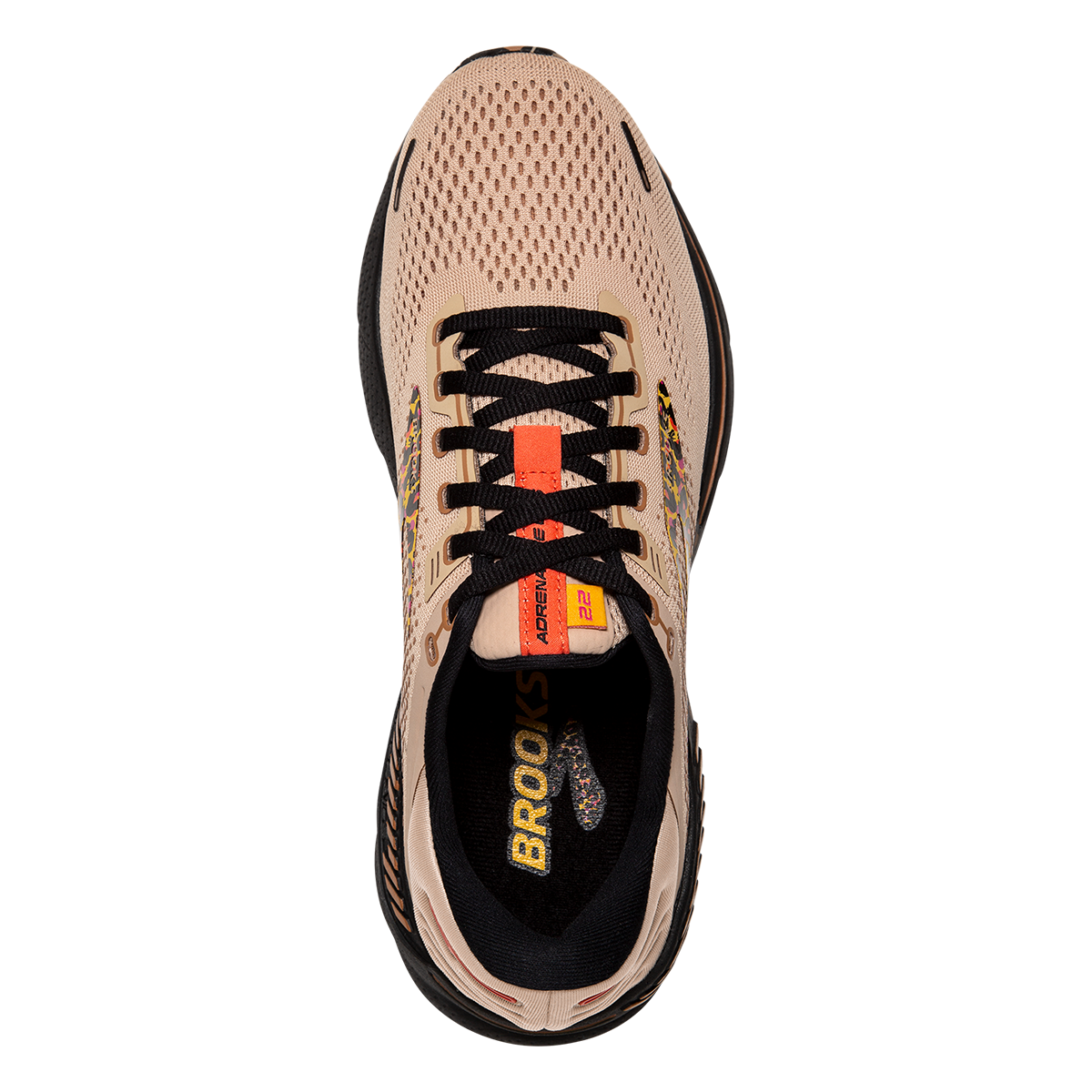 Brooks Adrenaline GTS 22 Folk Frenzy — Ginger - Black - Citrus — Size B — Width 9.5 — Alternate View 7