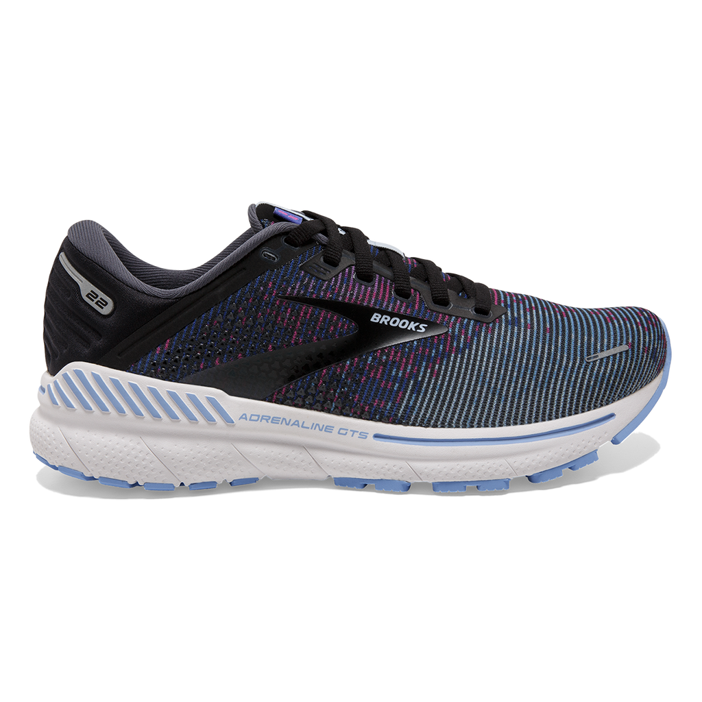 Brooks Adrenaline GTS 22 Pixel — Lavender - Black - Grey — Size B — Width 10.5 — Front View