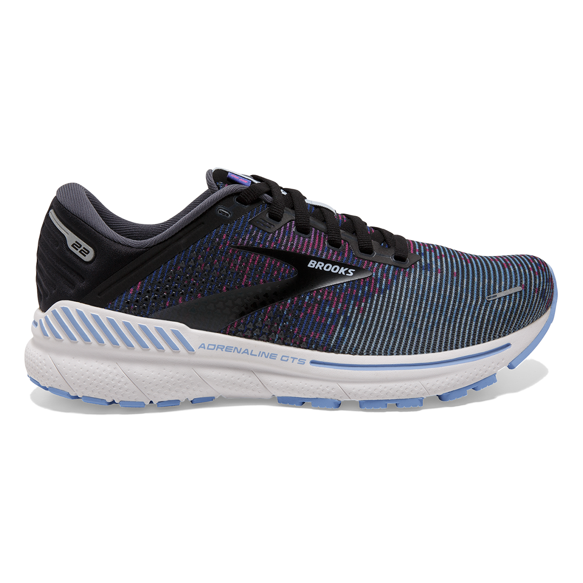 Brooks Adrenaline GTS 22 Pixel — Lavender - Black - Grey — Size B — Width 10.5 — Front View