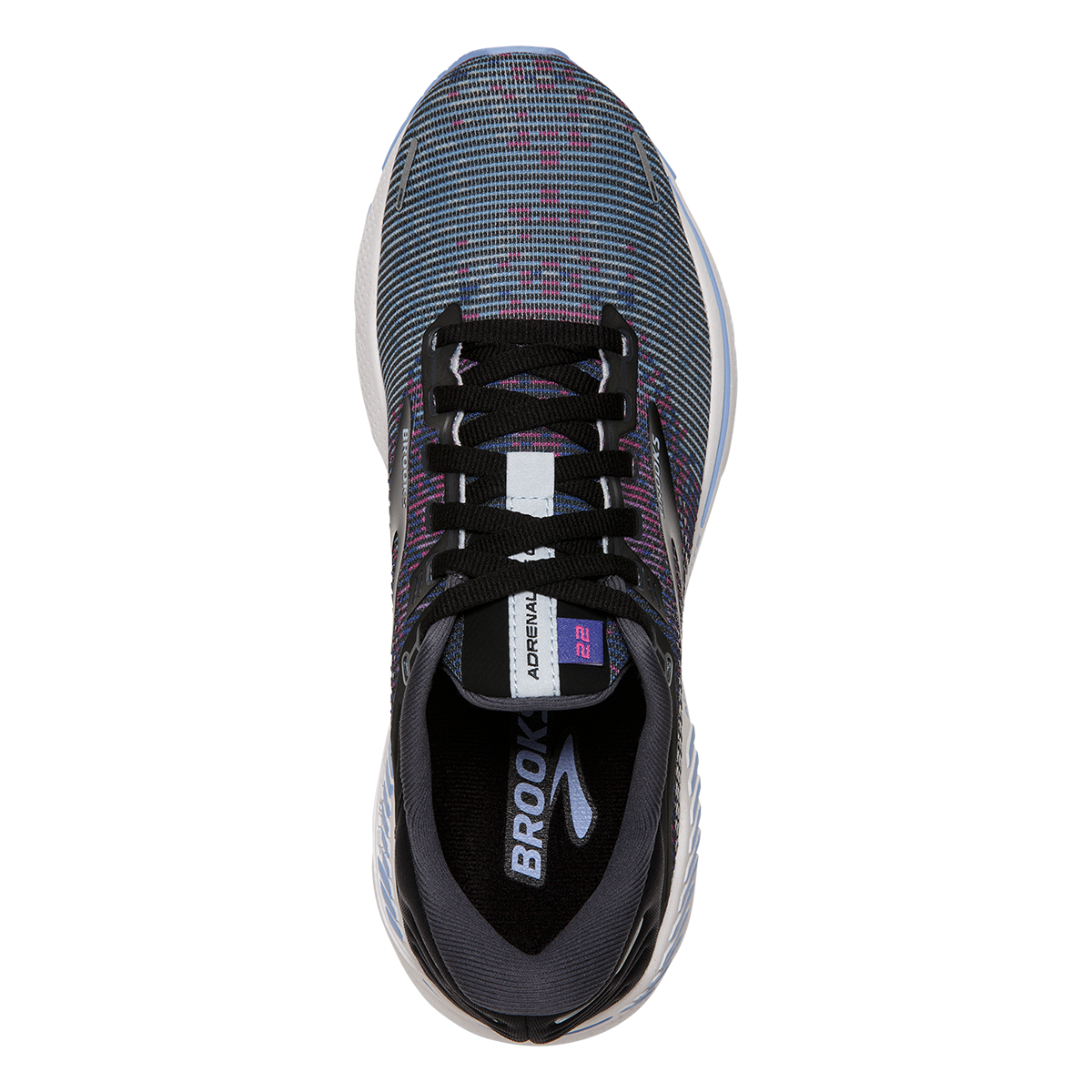 Brooks Adrenaline GTS 22 Pixel — Lavender - Black - Grey — Size B — Width 10.5 — Back View