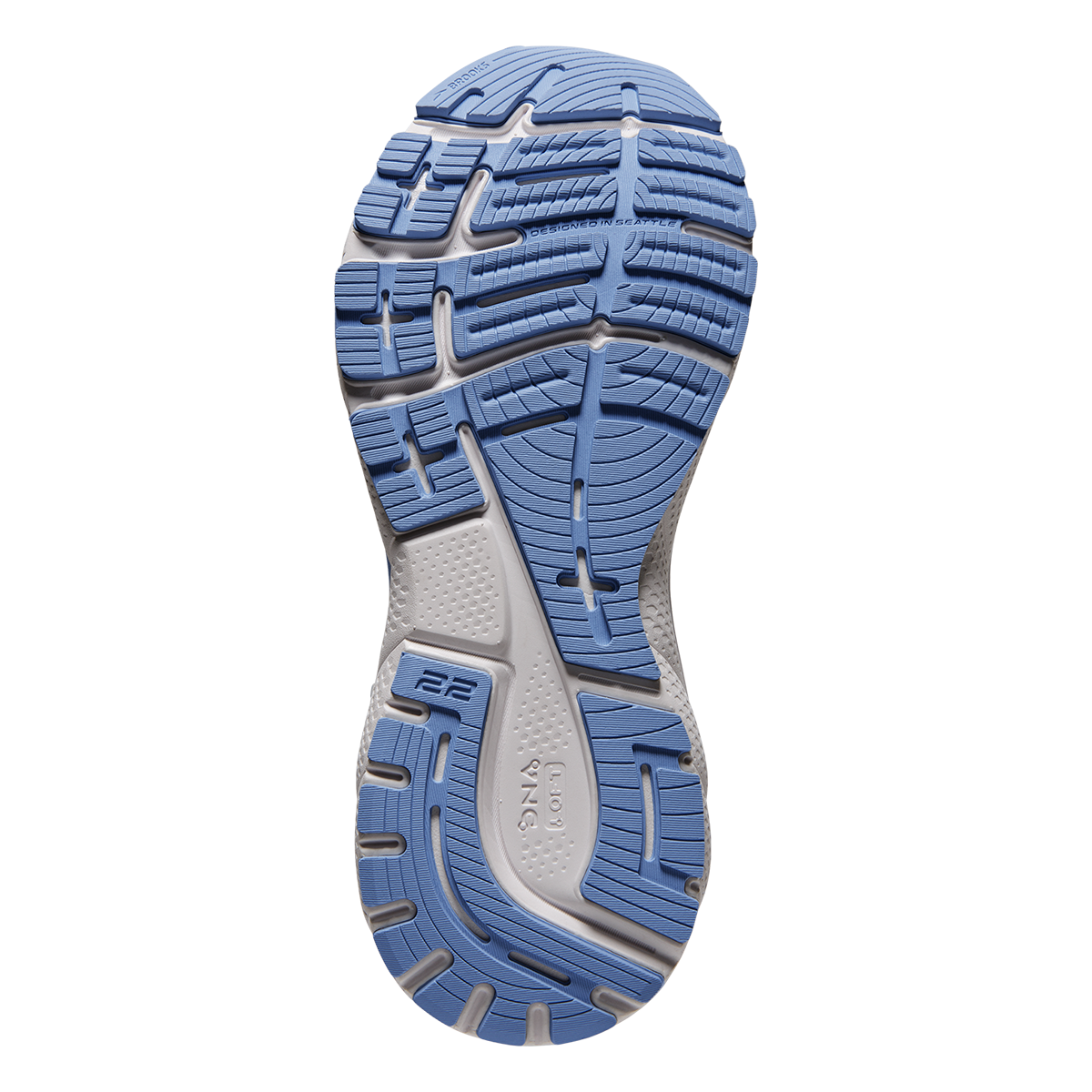 Brooks Adrenaline GTS 22 Pixel — Lavender - Black - Grey — Size B — Width 10.5 — Top View