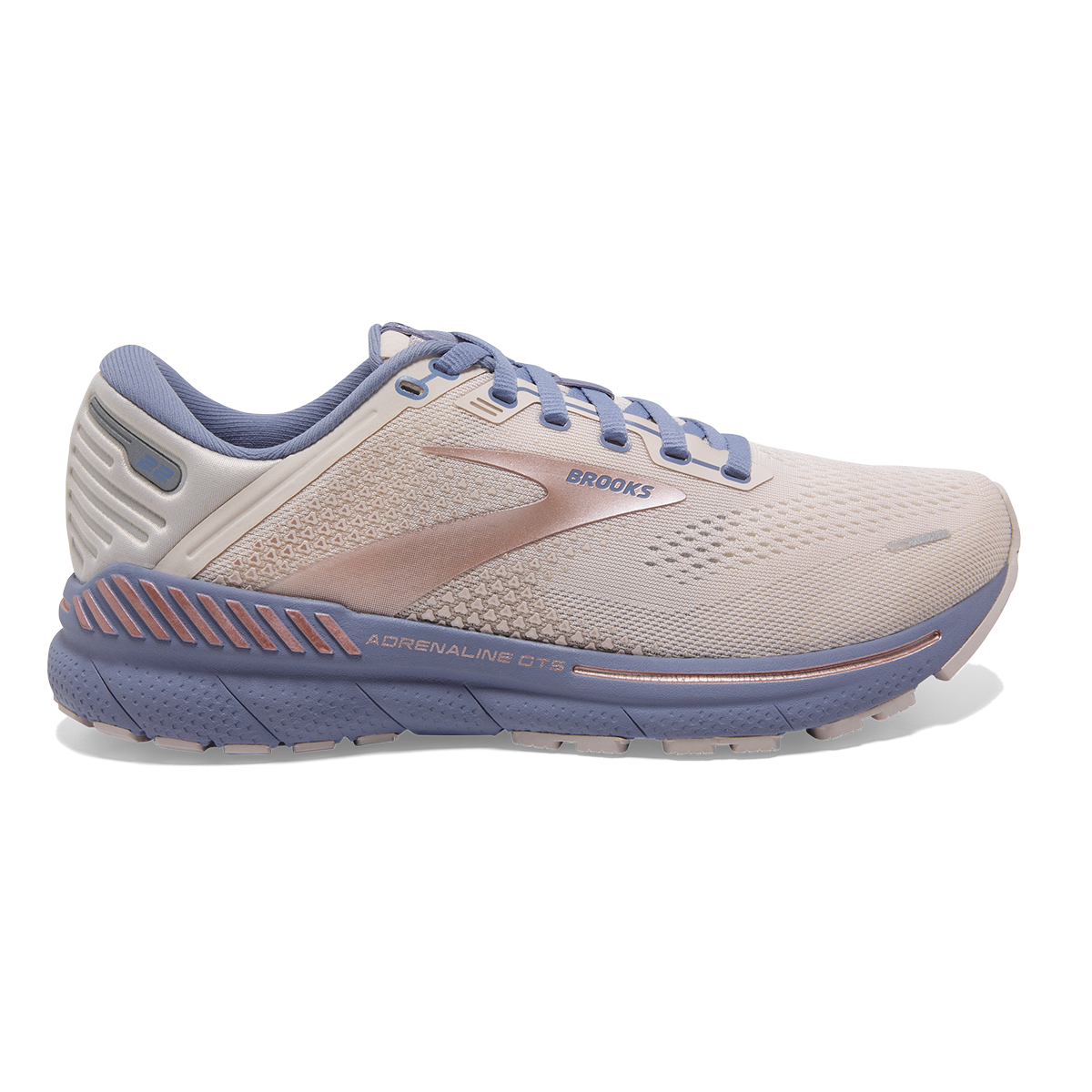 Brooks Adrenaline GTS 22 Metallic — Lilac - Tempest - Pink — Size B — Width 10 — Front View