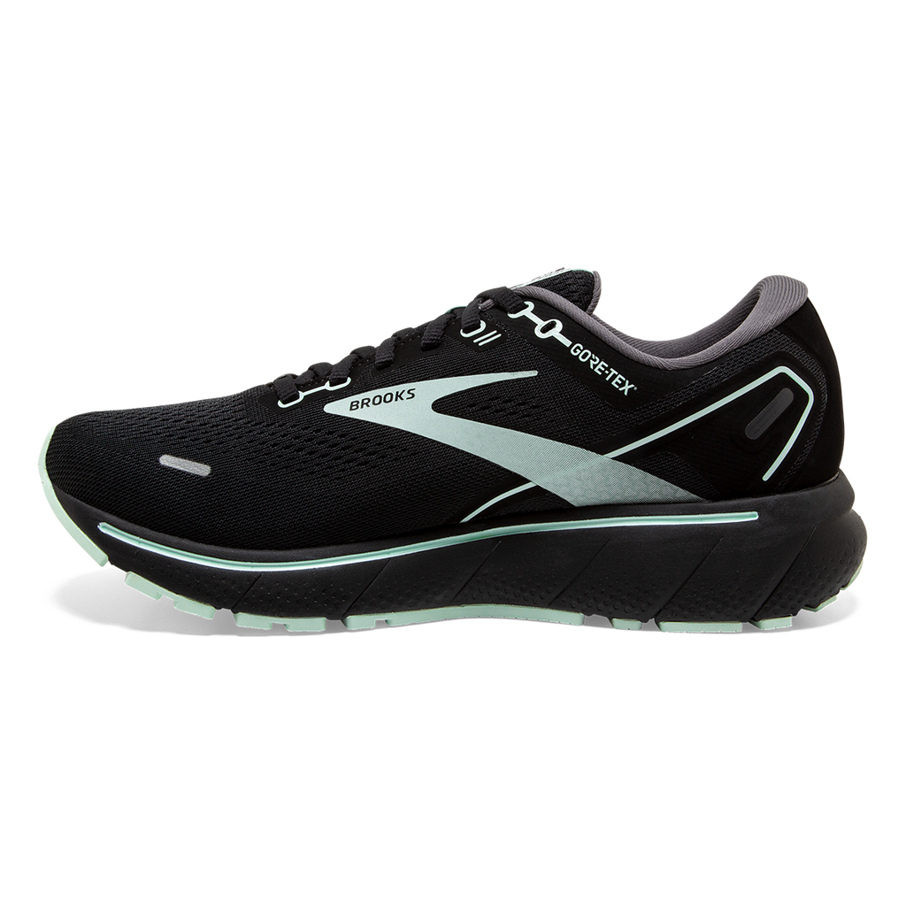 Brooks Ghost 14 GTX — Black - Blackened Pearl - Aqua Glass — Size B — Width 10.5 — Lifestyle View