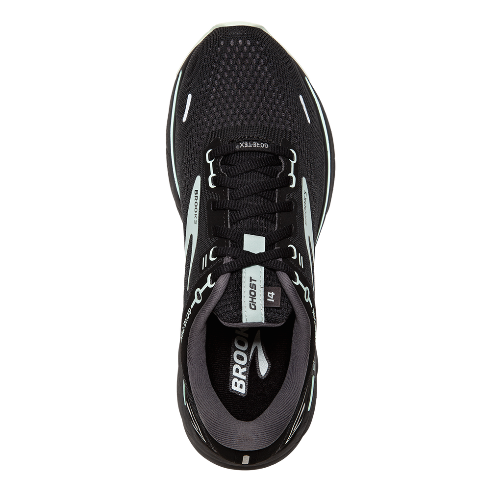 Brooks Ghost 14 GTX — Black - Blackened Pearl - Aqua Glass — Size B — Width 10.5 — Alternate View 7