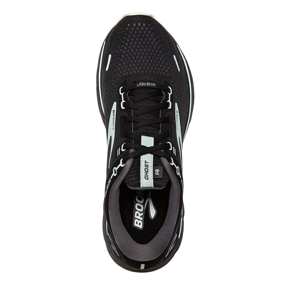 Brooks Ghost 14 GTX — Black - Blackened Pearl - Aqua Glass — Size B — Width 10.5 — Alternate View 7