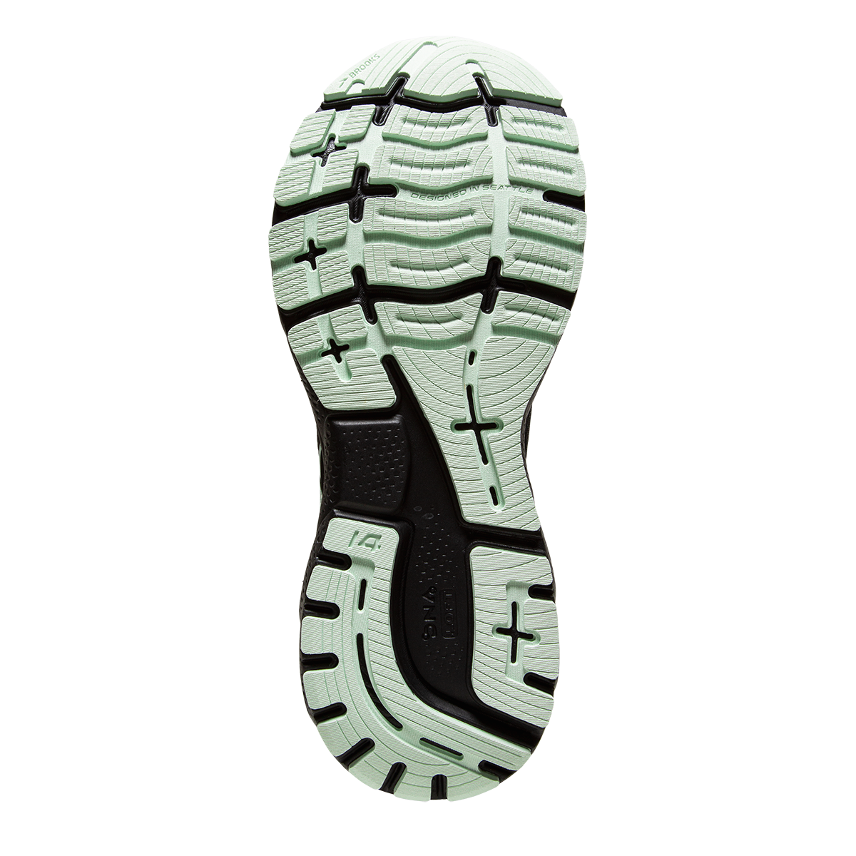 Brooks Ghost 14 GTX — Black - Blackened Pearl - Aqua Glass — Size B — Width 10.5 — Alternate View 8