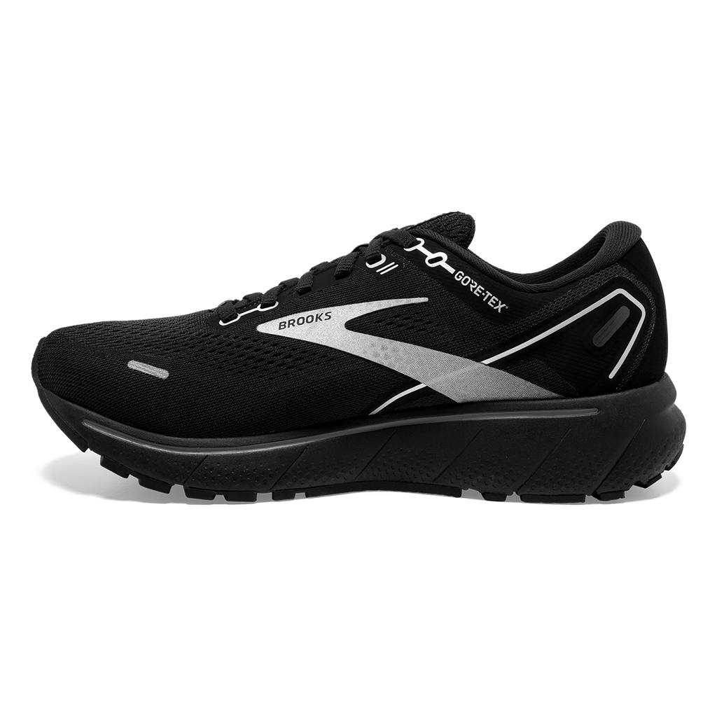 Brooks Ghost 14 GTX — Black - Blackened Pearl - Aqua Glass — Size B — Width 10.5 — Side View