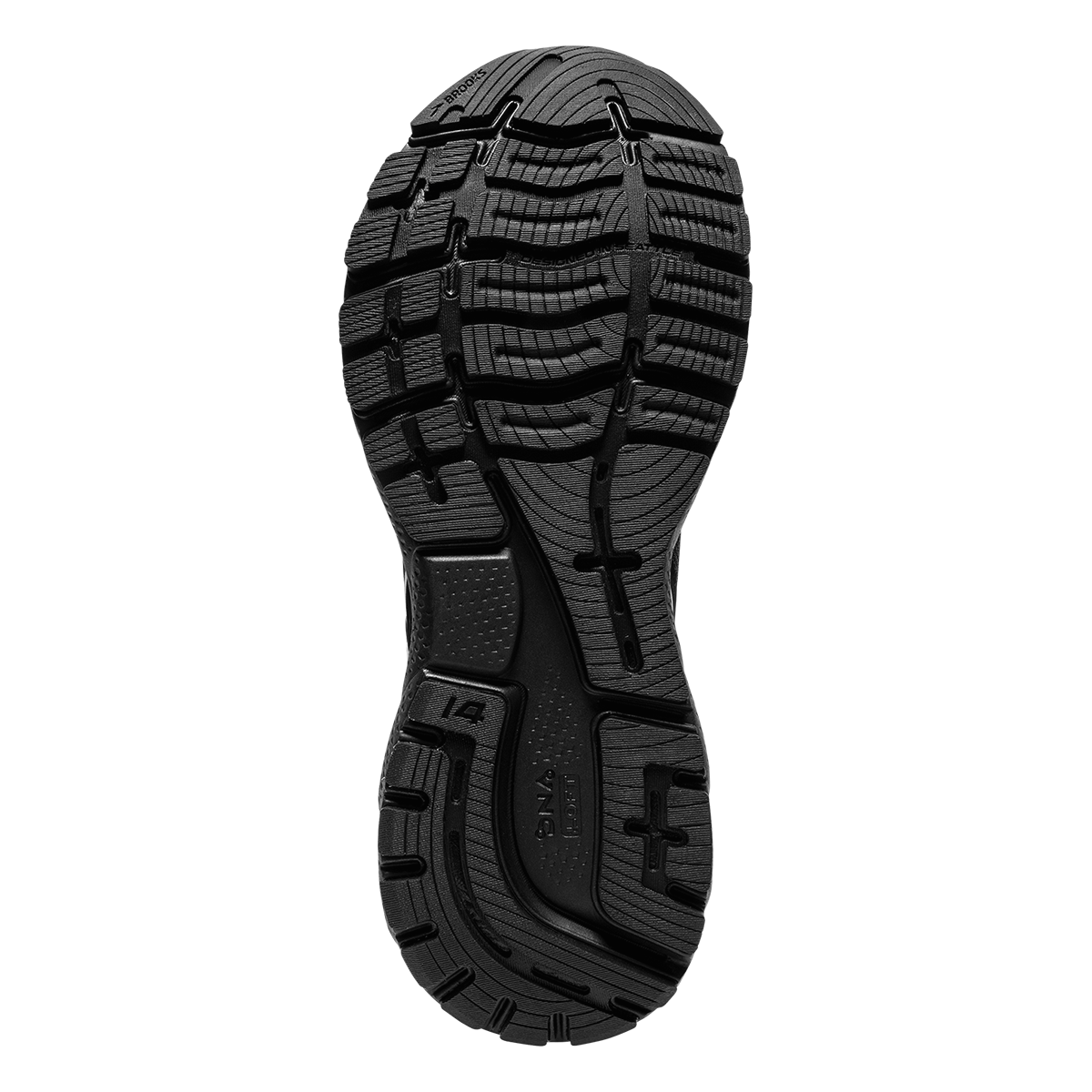 Brooks Ghost 14 GTX — Black - Blackened Pearl - Aqua Glass — Size B — Width 10.5 — Top View