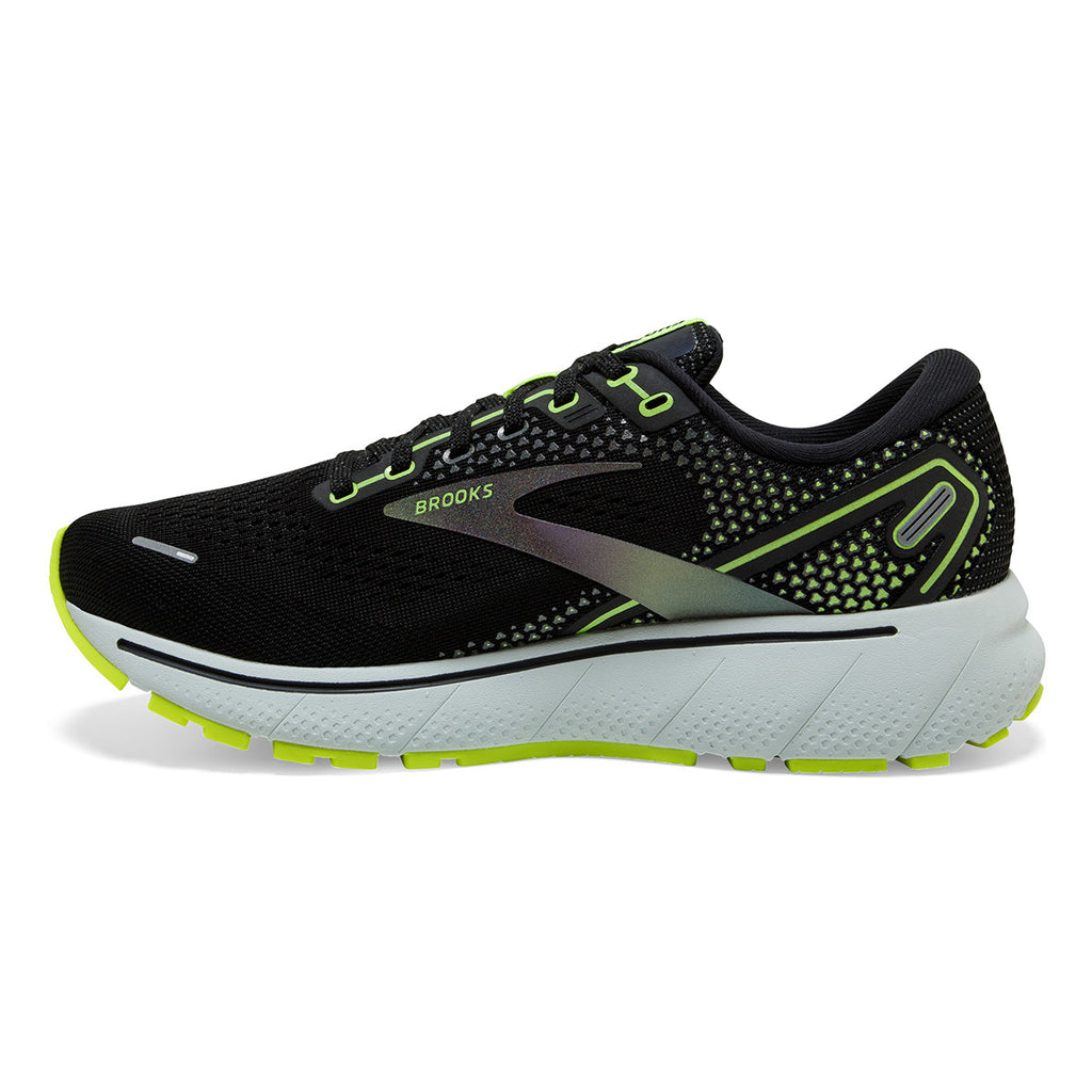 Brooks Ghost 14 Run Visible — Black - Nightlife - Spa Blue — Size B — Width 10 — Side View