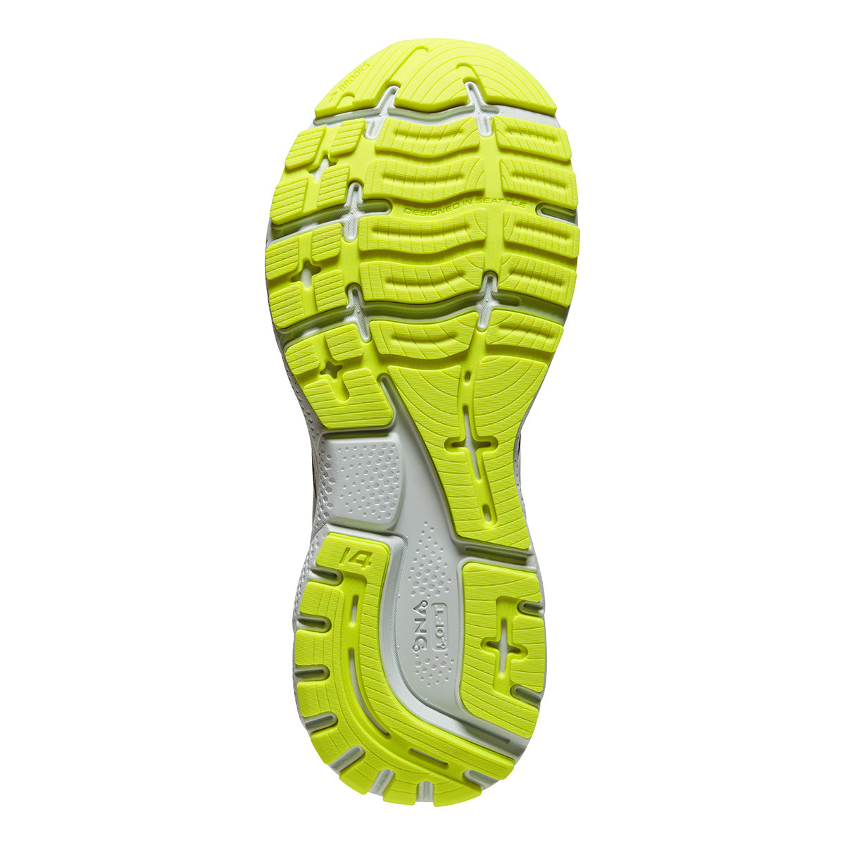 Brooks Ghost 14 Run Visible — Black - Nightlife - Spa Blue — Size B — Width 10 — Top View
