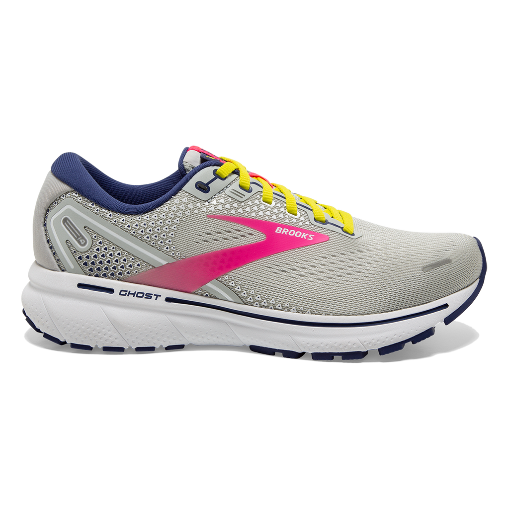Brooks Ghost 14 Regional — Grey - Pink - Sulphur Spring — Size B — Width 10.5 — Detail View