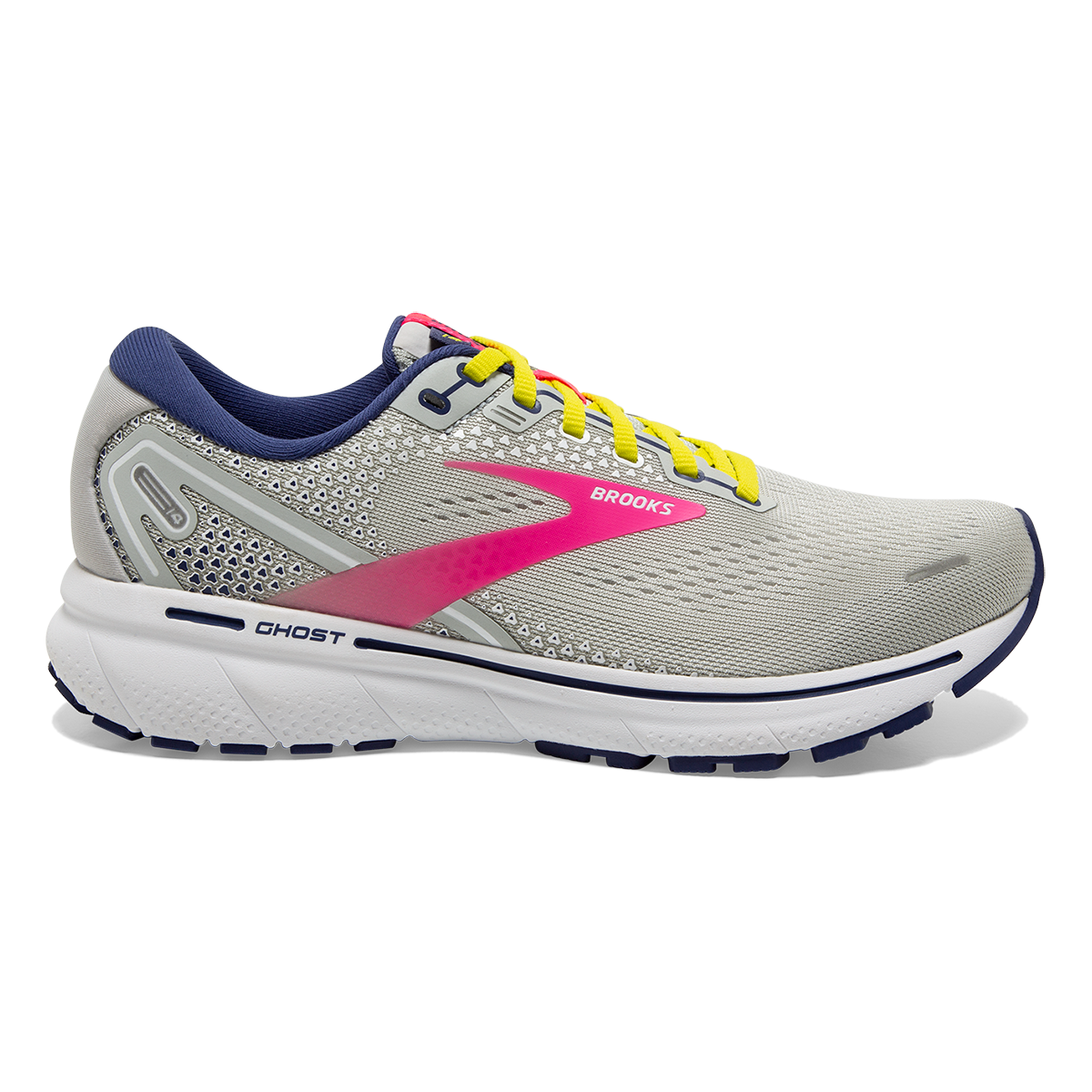 Brooks Ghost 14 Regional — Grey - Pink - Sulphur Spring — Size B — Width 10.5 — Detail View