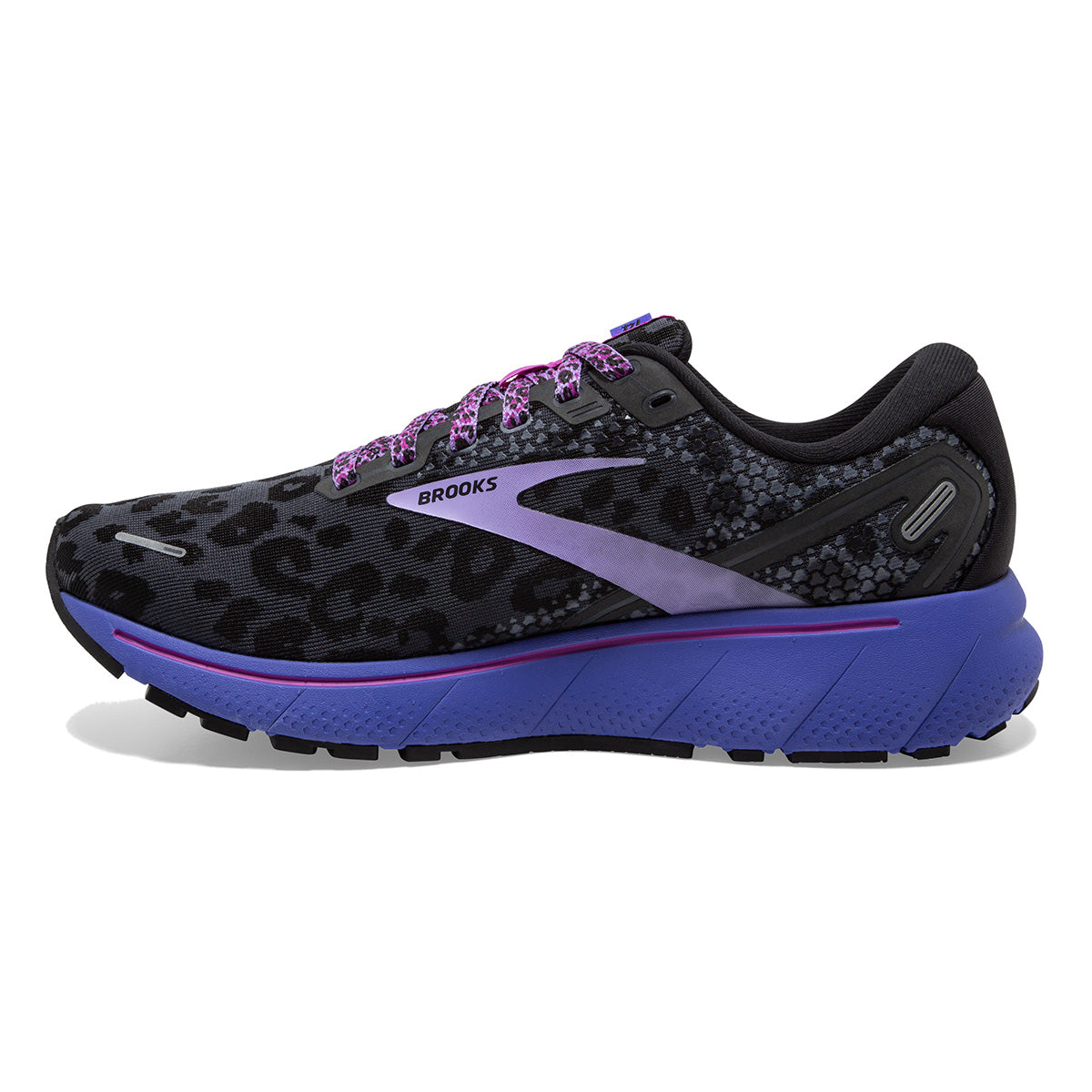 Brooks Ghost 14 Run Wild — Ebony - Black - Purple — Size B — Width 10.5 — Lifestyle View