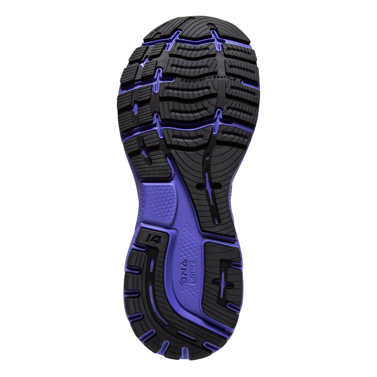 Brooks Ghost 14 Run Wild — Ebony - Black - Purple — Size B — Width 10.5 — Alternate View 8
