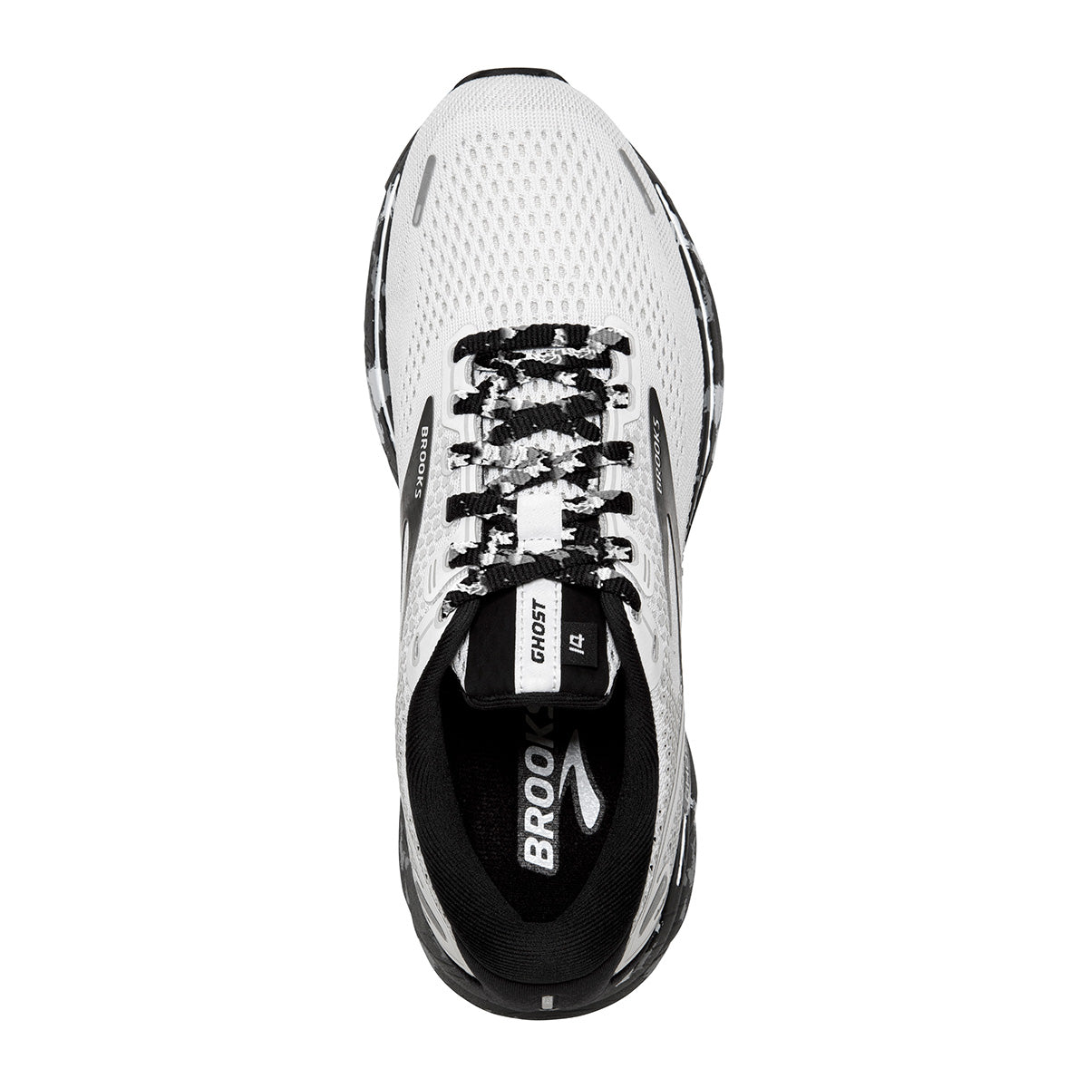 Brooks Ghost 14 Camo — White - Grey - Black — Size B — Width 10.5 — Alternate View 11