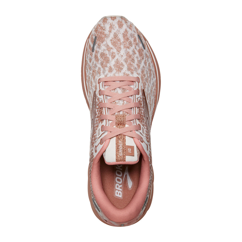Brooks Ghost 14 Terra — Delicacy - Brown - Coral Cloud — Size B — Width 10.5 — Back View