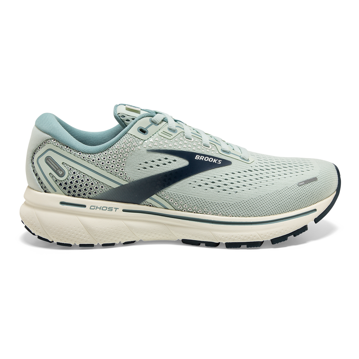 Brooks Ghost 14 — Black - Pink - Yucca — Size B — Width 8.5 — Detail View