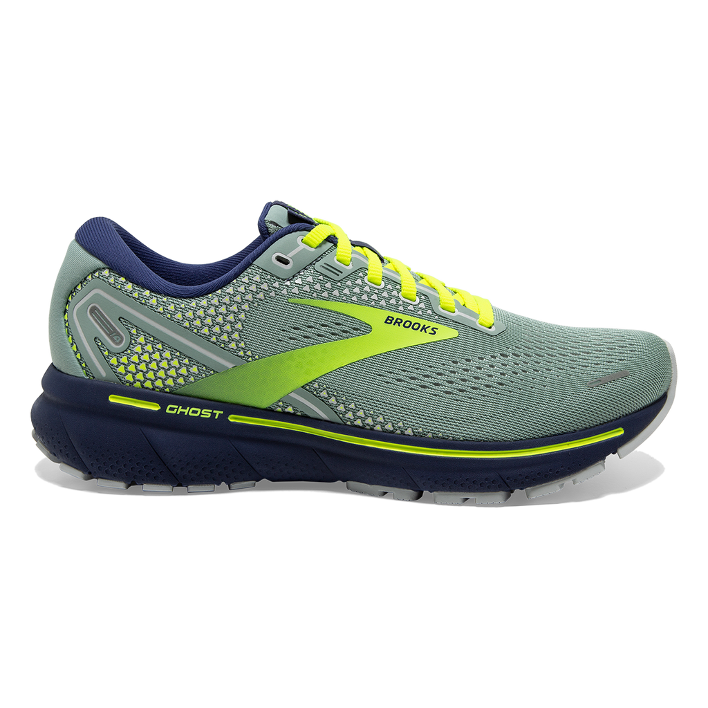 Brooks Ghost 14 Regional — Grey - Pink - Sulphur Spring — Size B — Width 10.5 — Front View