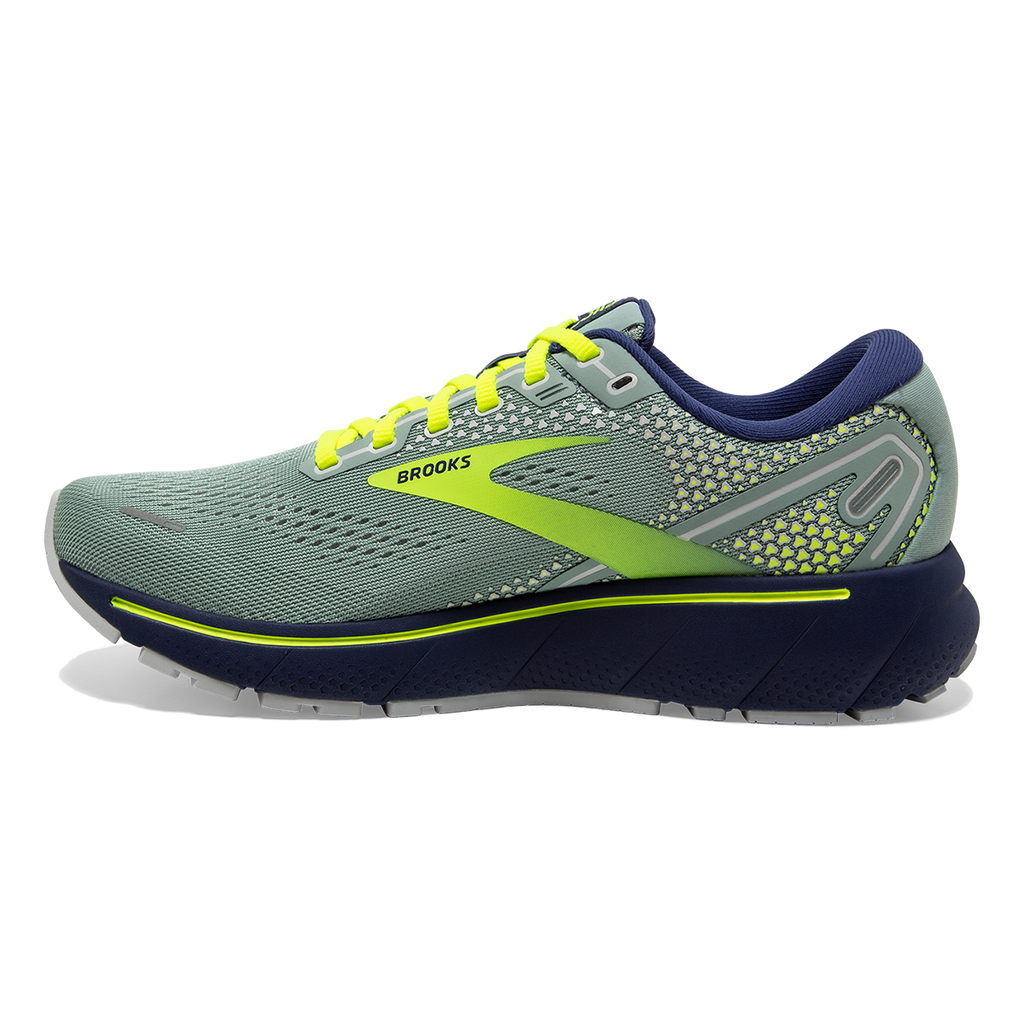 Brooks Ghost 14 Regional — Grey - Pink - Sulphur Spring — Size B — Width 10.5 — Side View