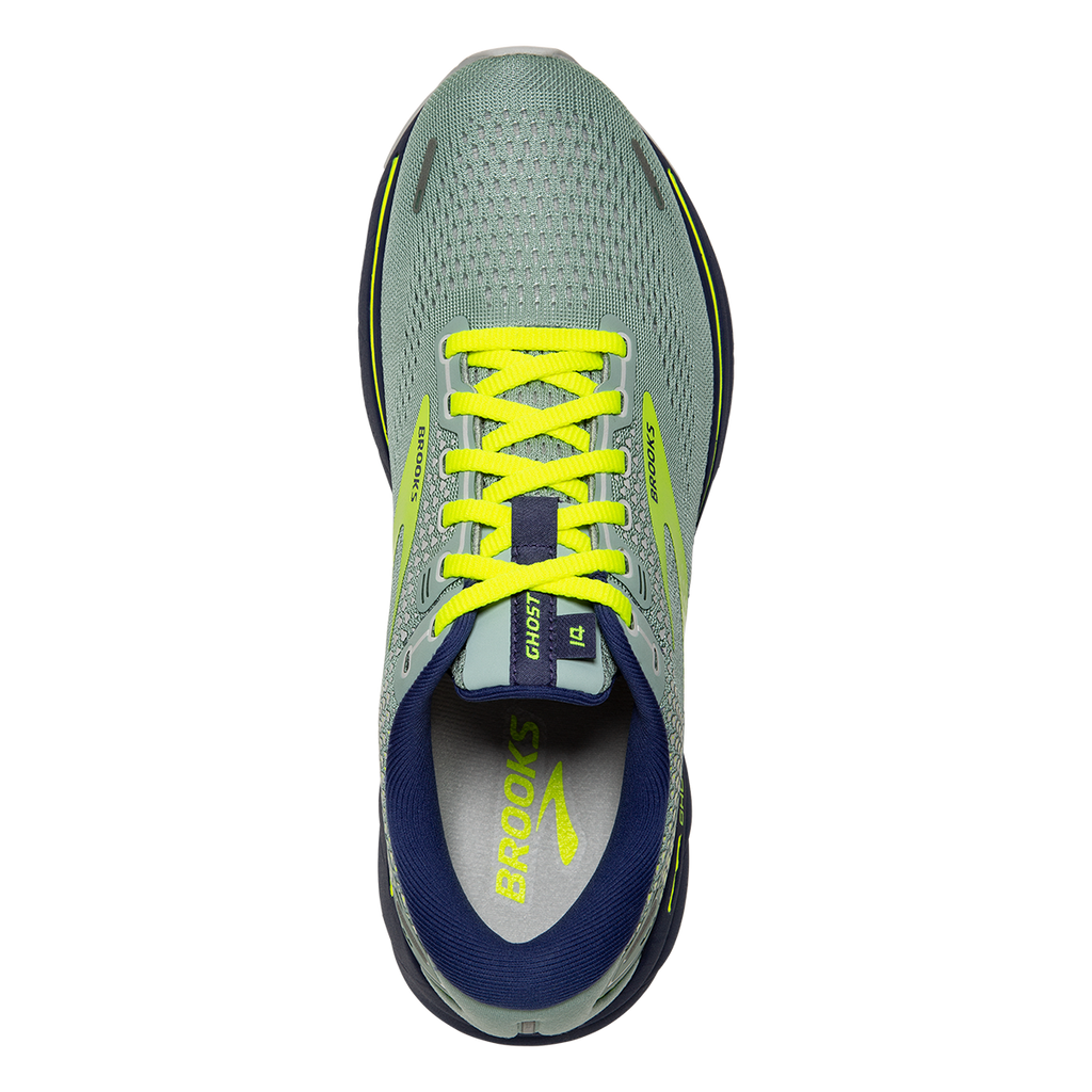 Brooks Ghost 14 Regional — Grey - Pink - Sulphur Spring — Size B — Width 10.5 — Back View