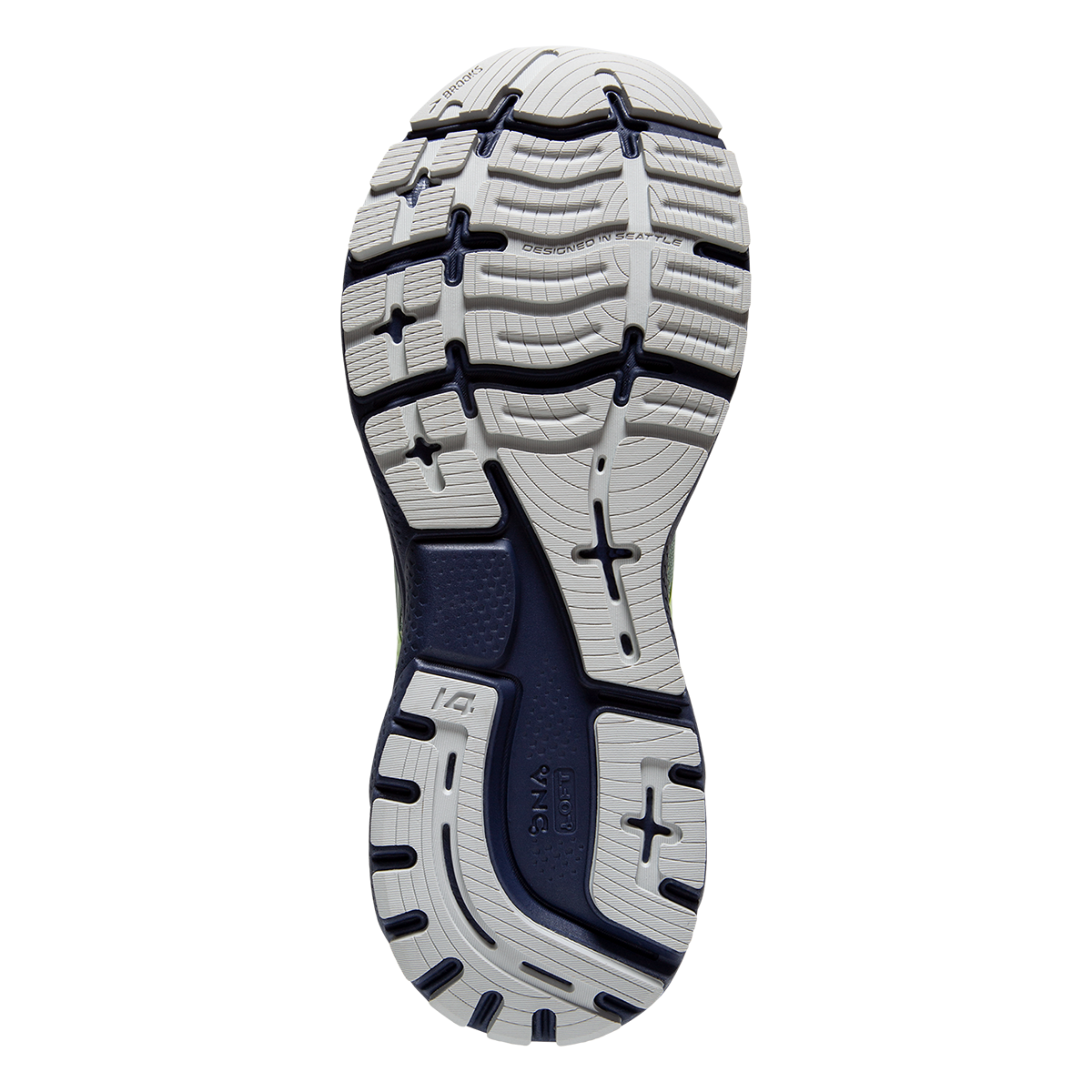 Brooks Ghost 14 Regional — Grey - Pink - Sulphur Spring — Size B — Width 10.5 — Top View