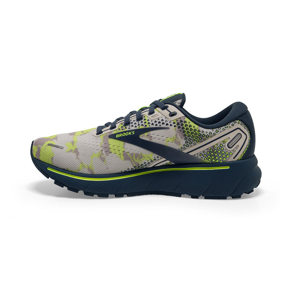 Brooks Ghost 14 Camo — White - Grey - Black — Size B — Width 10.5 — Side View