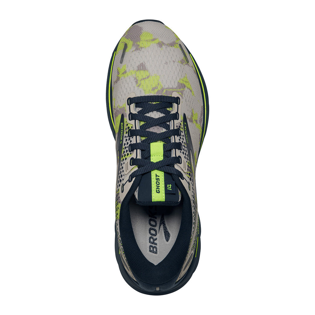 Brooks Ghost 14 Camo — White - Grey - Black — Size B — Width 10.5 — Back View