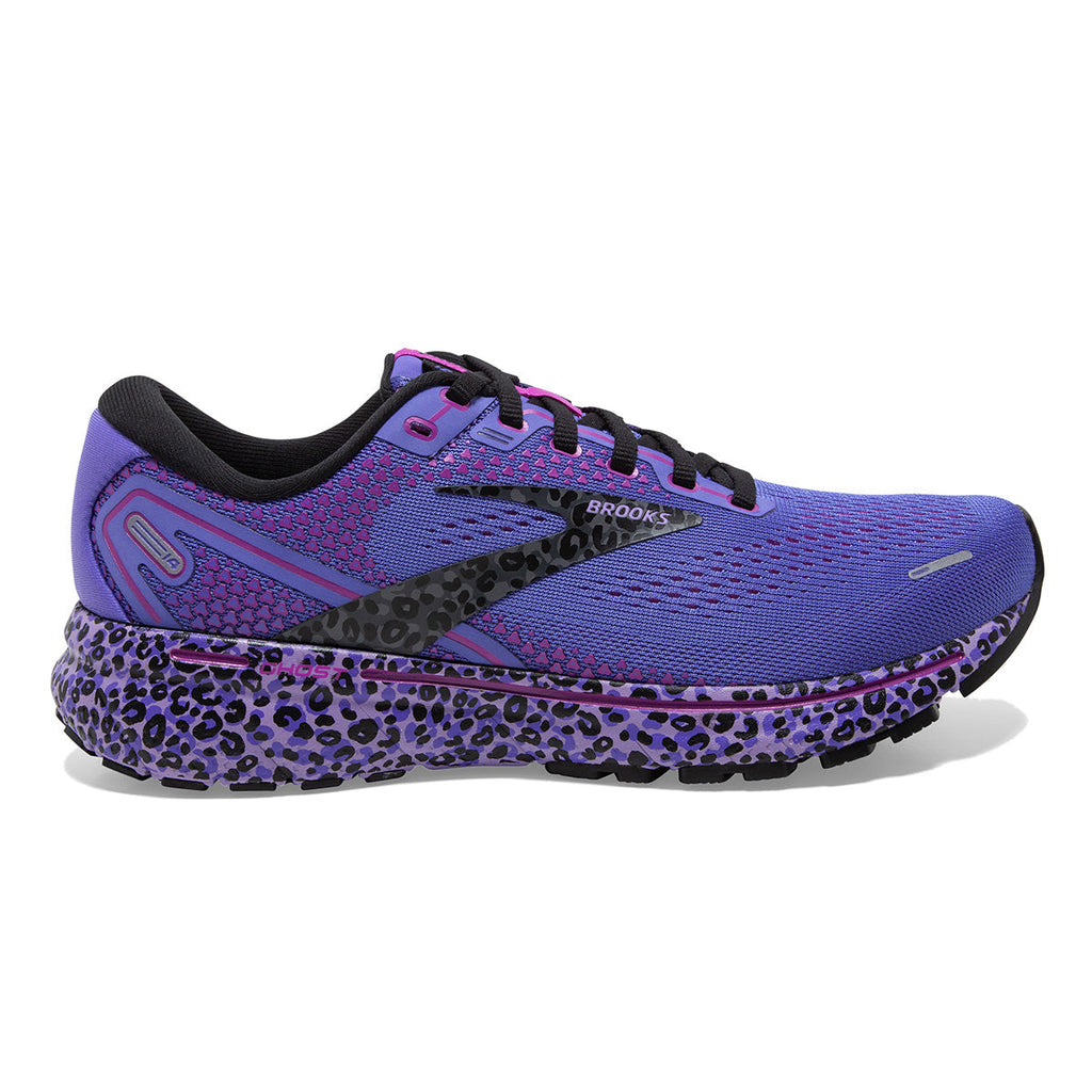Brooks Ghost 14 Run Wild — Ebony - Black - Purple — Size B — Width 10.5 — Front View