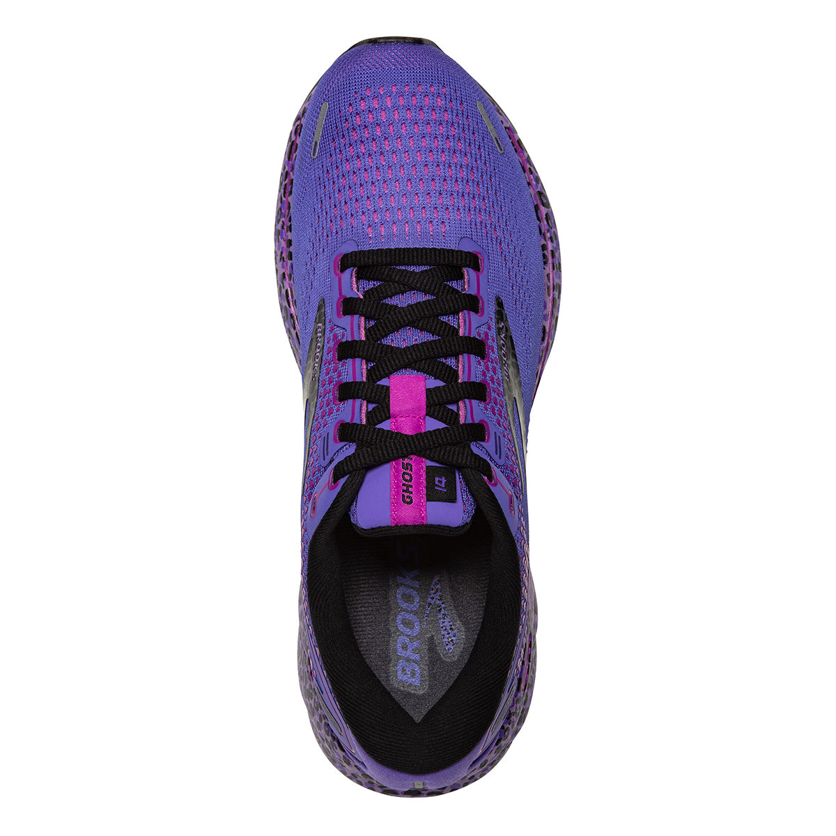 Brooks Ghost 14 Run Wild — Ebony - Black - Purple — Size B — Width 10.5 — Alternate View 11