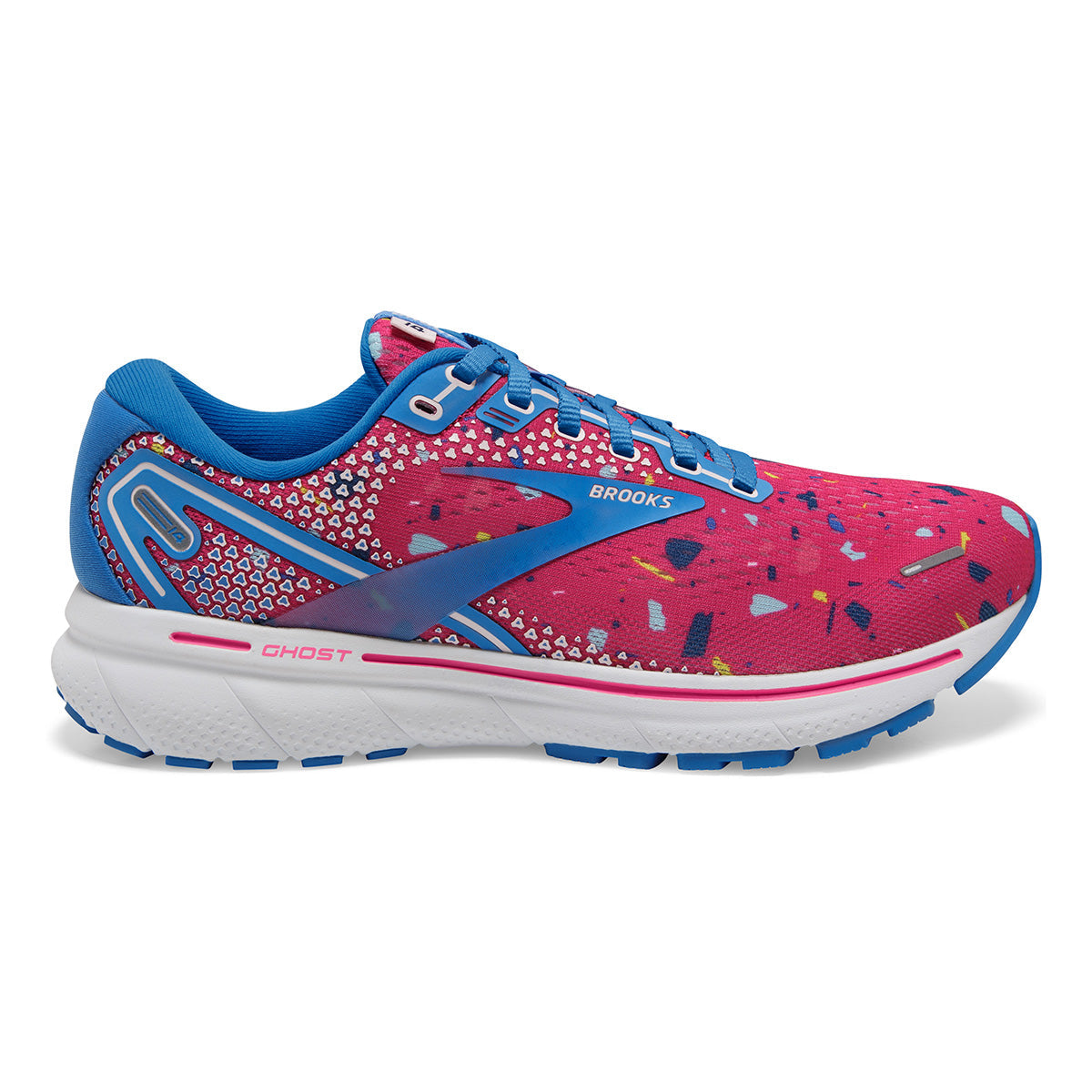 Brooks Ghost 14 FUSE — Beetroot - Campanula - Pink — Size B — Width 10.5 — Front View