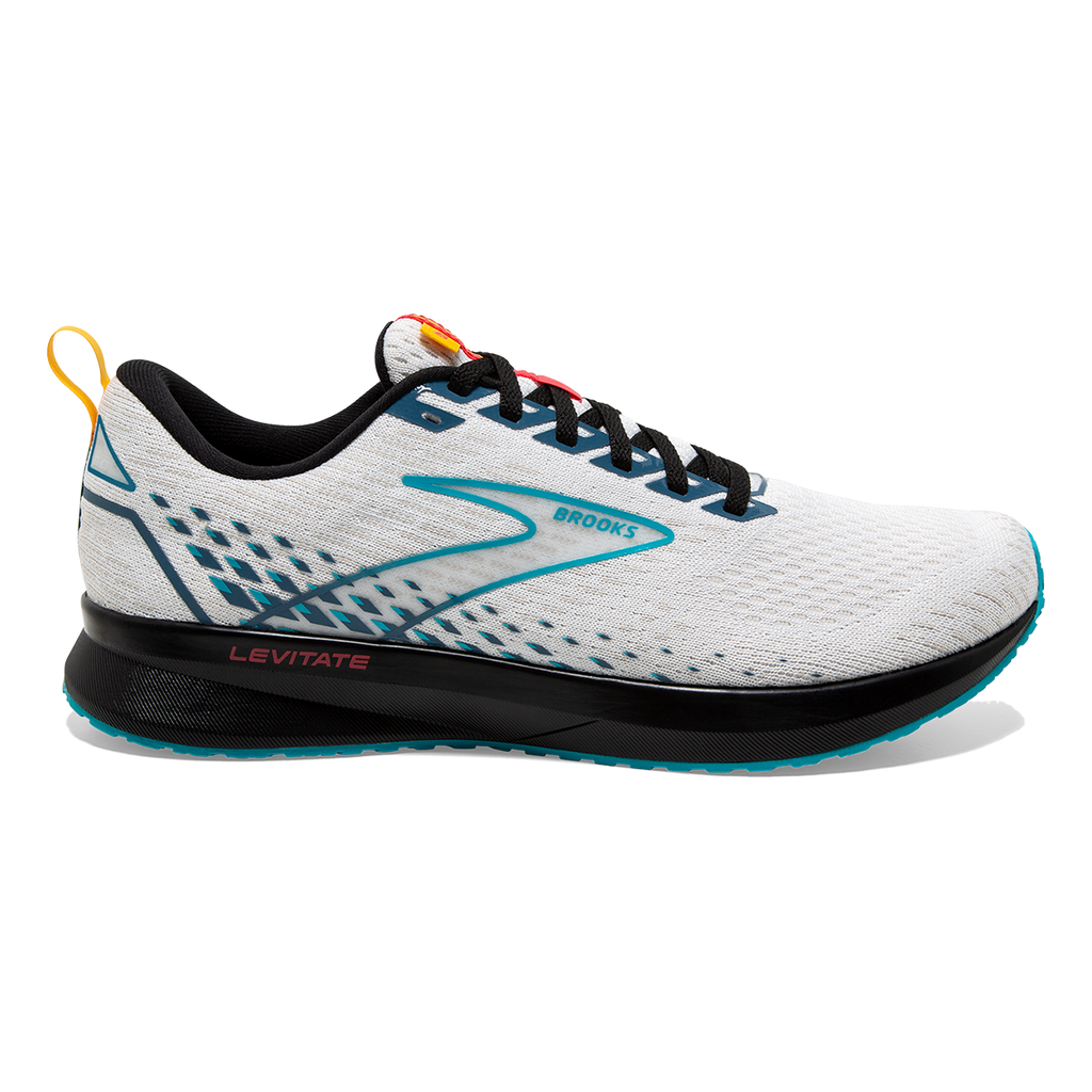 Brooks Levitate 5 Regional — White - Bluebird - Black — Size B — Width 10.5 — Top View
