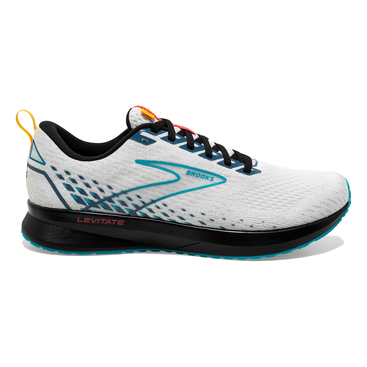 Brooks Levitate 5 Regional — White - Bluebird - Black — Size B — Width 10.5 — Top View