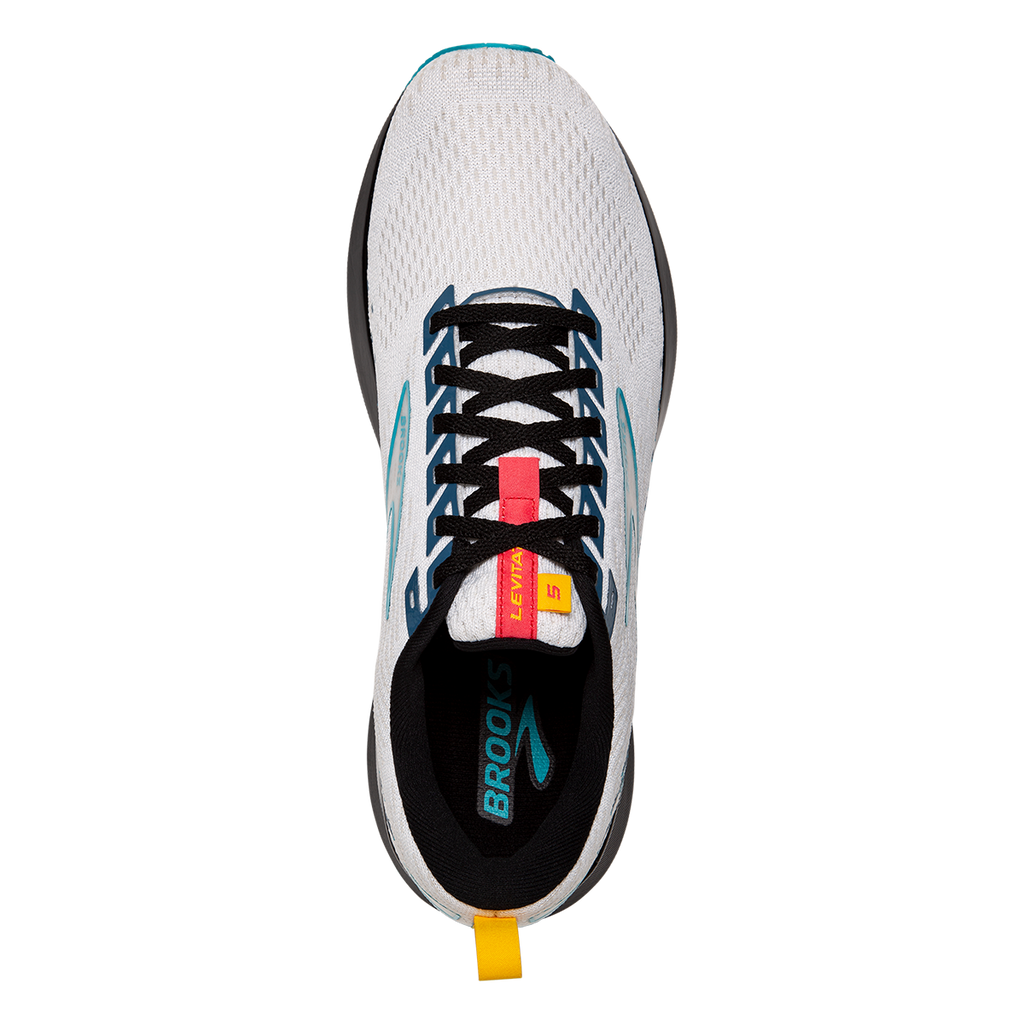 Brooks Levitate 5 Regional — White - Bluebird - Black — Size B — Width 10.5 — Lifestyle View