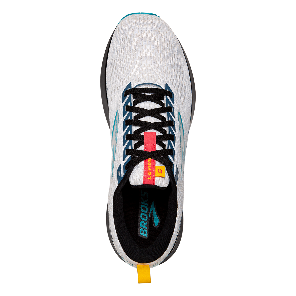 Brooks Levitate 5 Regional — White - Bluebird - Black — Size B — Width 10.5 — Lifestyle View