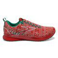 Brooks Levitate 5 Run Merry — Red - White - Green — Size B — Width 10.5 — Front View