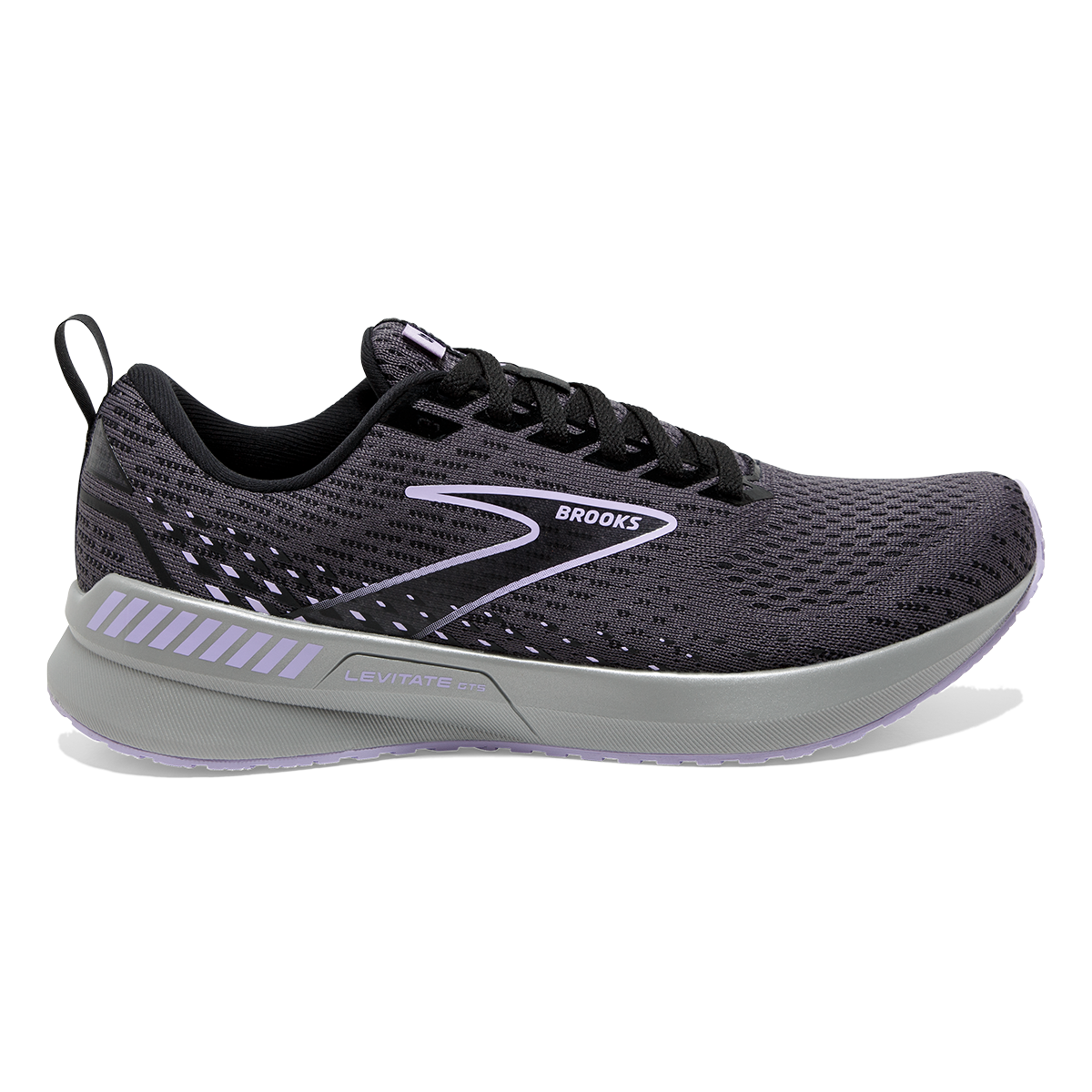 Brooks Levitate GTS 5 — Grey - Lavender - Baton Rouge — Size B — Width 10.5 — Detail View