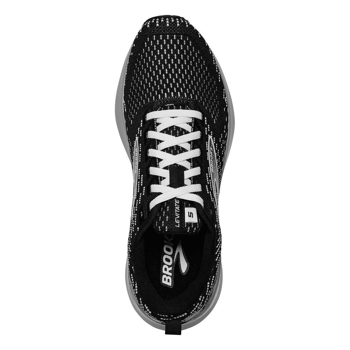 Brooks Levitate GTS 5 — Grey - Lavender - Baton Rouge — Size B — Width 10.5 — Back View