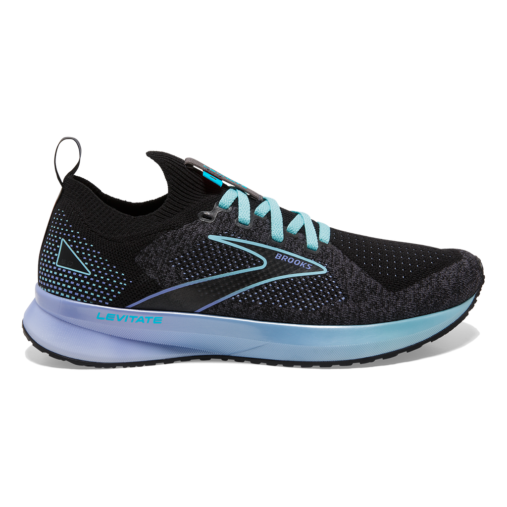 Brooks Levitate StealthFit 5 Metallic — Bluefish - Cornflower - Black — Size B — Width 12 — Front View
