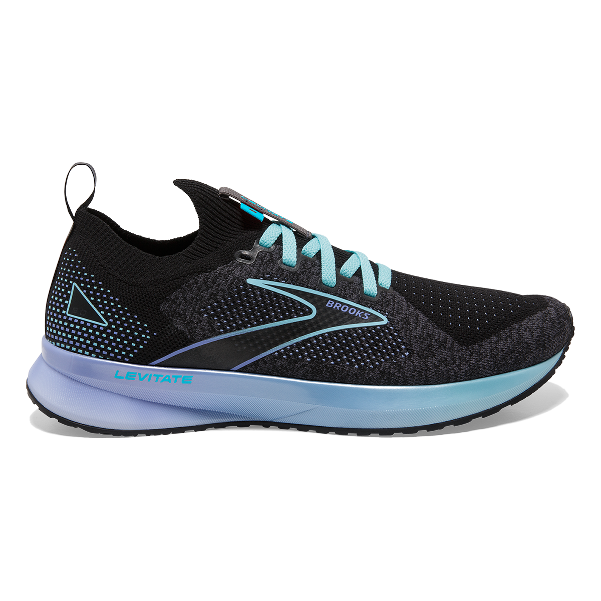 Brooks Levitate StealthFit 5 Metallic — Bluefish - Cornflower - Black — Size B — Width 12 — Front View