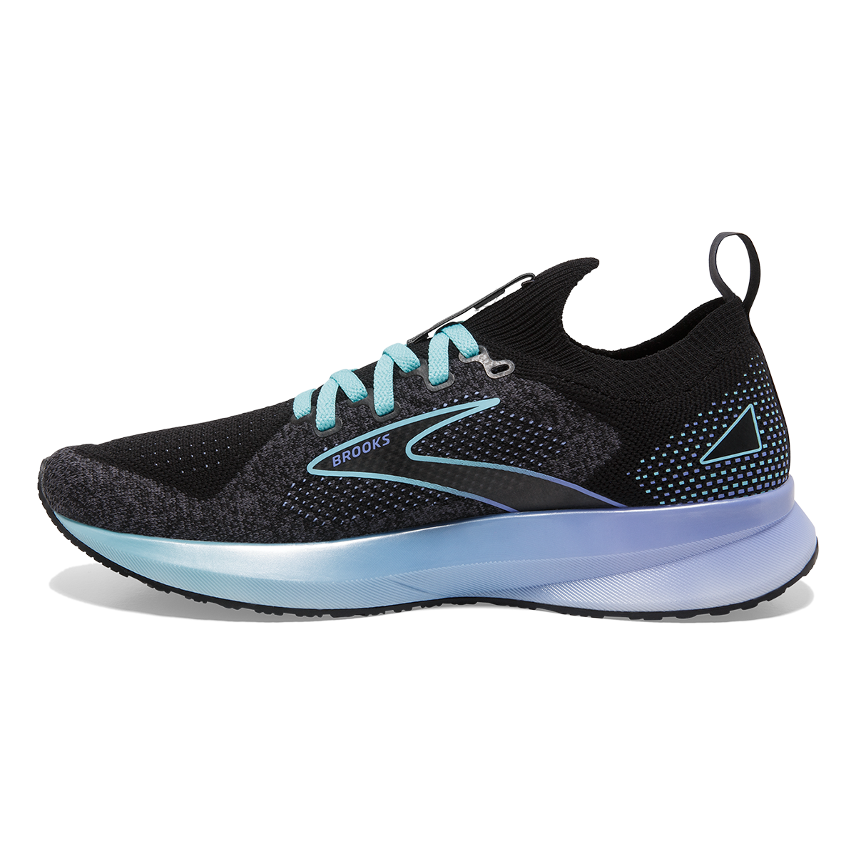 Brooks Levitate StealthFit 5 Metallic — Bluefish - Cornflower - Black — Size B — Width 12 — Side View