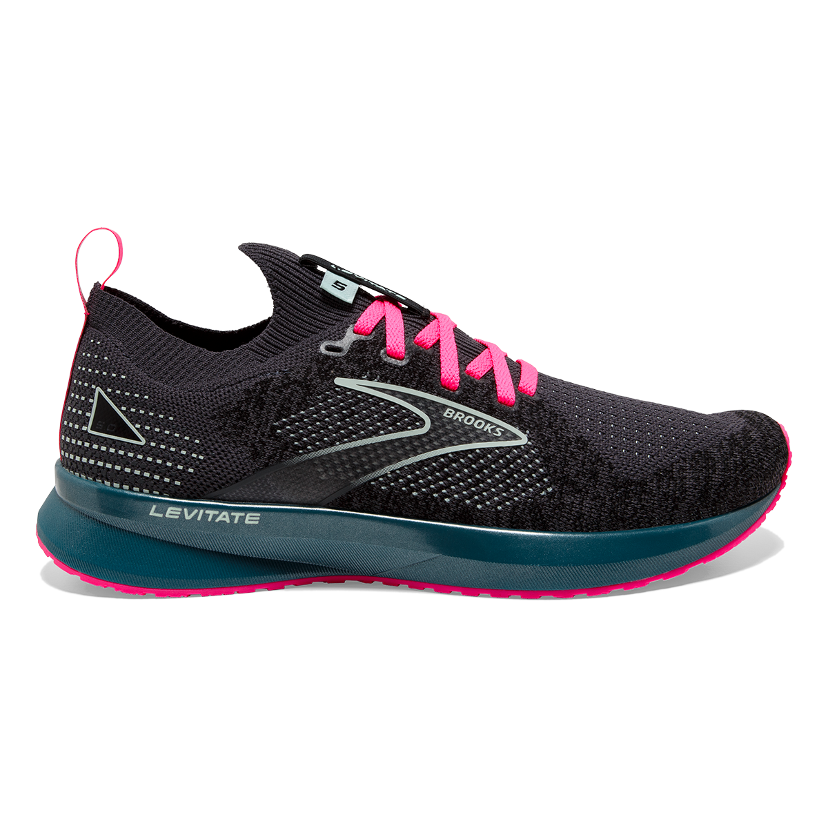 Brooks Levitate StealthFit 5 — White - Navy Blue - Yucca — Size B — Width 6 — Front View