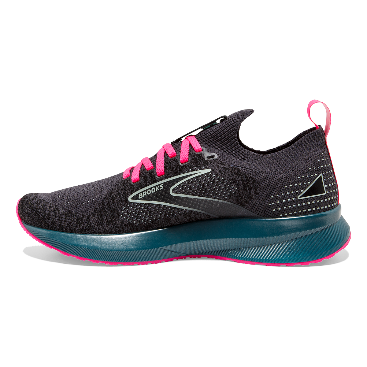 Brooks Levitate StealthFit 5 — White - Navy Blue - Yucca — Size B — Width 6 — Side View