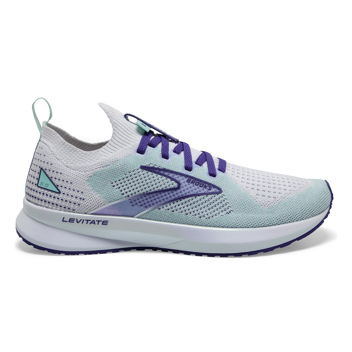 Brooks Levitate StealthFit 5 — White - Navy Blue - Yucca — Size B — Width 6 — Alternate View 26