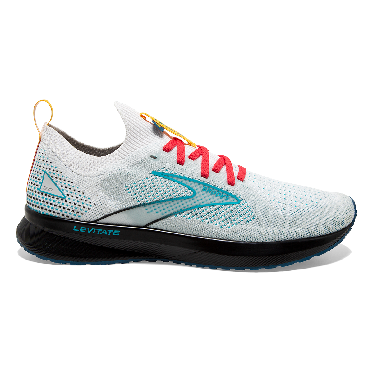 Brooks Levitate StealthFit 5 Regional — White - Luna - Bluebird — Size B — Width 10.5 — Top View