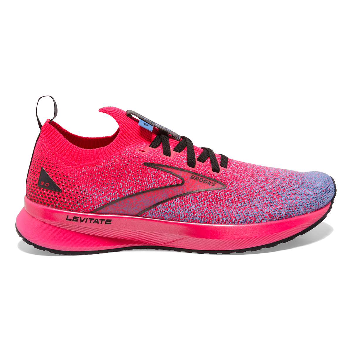Brooks Levitate StealthFit 5 Metallic — Bluefish - Cornflower - Black — Size B — Width 12 — Detail View