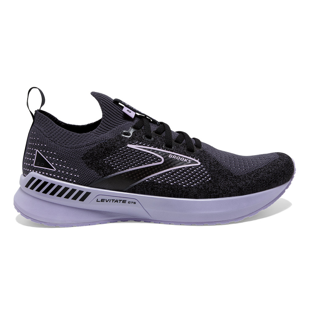 Brooks Levitate StealthFit GTS 5 — White - Navy Blue - Yucca — Size B — Width 11 — Front View