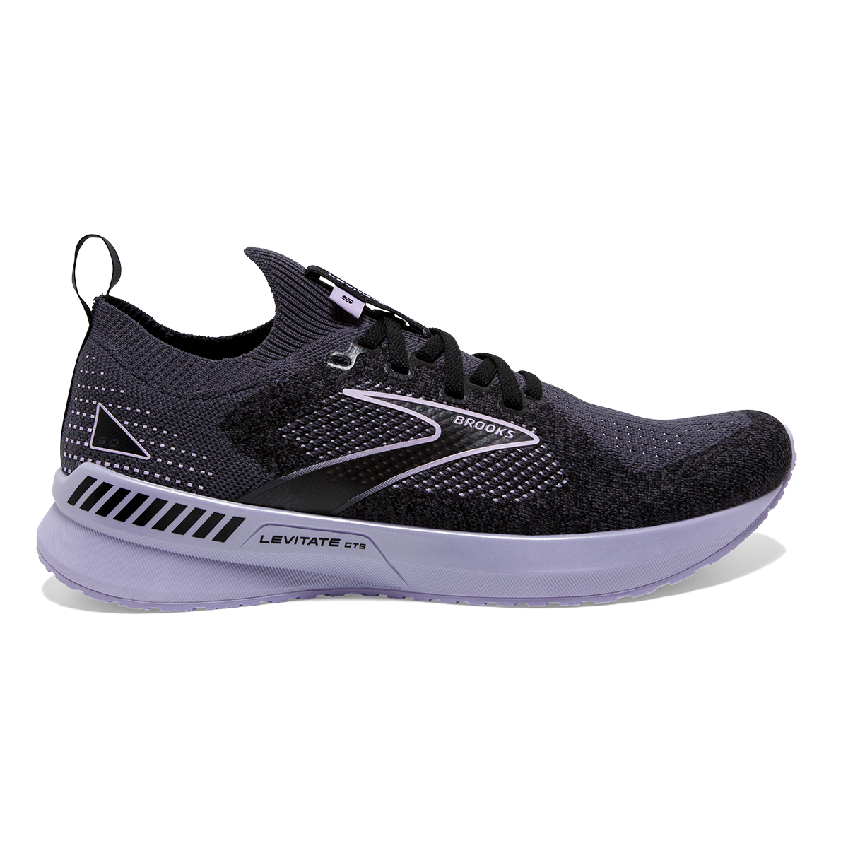 Brooks Levitate StealthFit GTS 5 — White - Navy Blue - Yucca — Size B — Width 11 — Front View